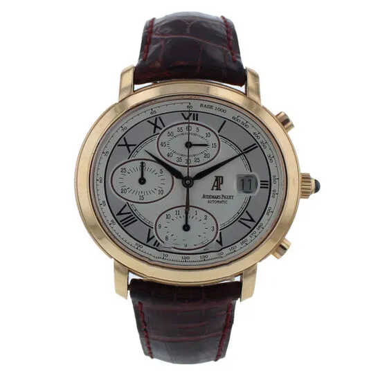 Rings Original Audemars Piguet MILLENARY CRHONOGRAPH Silvertone Dial Mens Watch 25822OROOD067CR02 JMS always