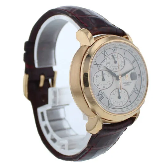 Rings Original Audemars Piguet MILLENARY CRHONOGRAPH Silvertone Dial Mens Watch 25822OROOD067CR02 JMS always