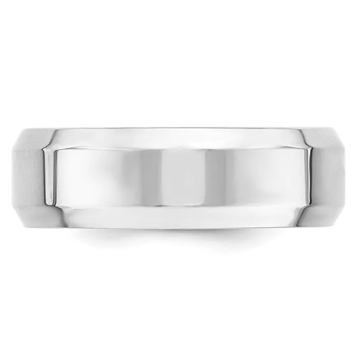 Rings Solid 10K White Gold 7mm Bevel Edge Comfort Fit MensWomens Wedding Band Ring Size 65 Goldia Rings Solid 10K White Gold 7mm Bevel Edge Comfort Fit MensWomens Wedding Band Ring Size 65 Goldia