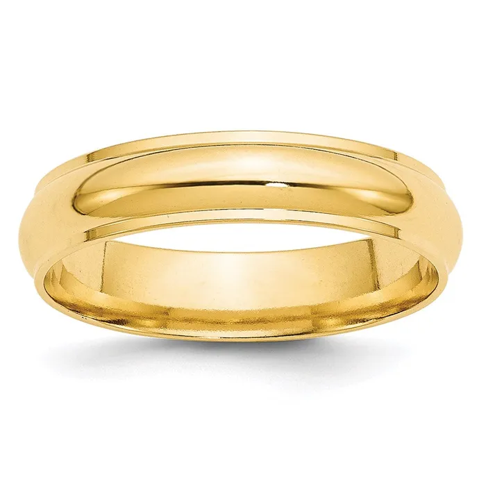 Rings Solid 10K Yellow Gold 5mm Half Round with Edge MensWomens Wedding Band Ring Size 6 Goldia Rings Solid 10K Yellow Gold 5mm Half Round with Edge MensWomens Wedding Band Ring Size 6 Goldia