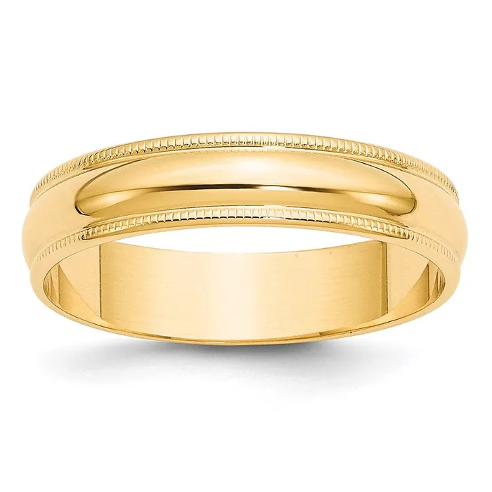 Rings Solid 10K Yellow Gold 5mm Light Weight Milgrain Half Round MensWomens Wedding Band Ring Size 4 Goldia Rings Solid 10K Yellow Gold 5mm Light Weight Milgrain Half Round MensWomens Wedding Band Ring Size 4 Goldia