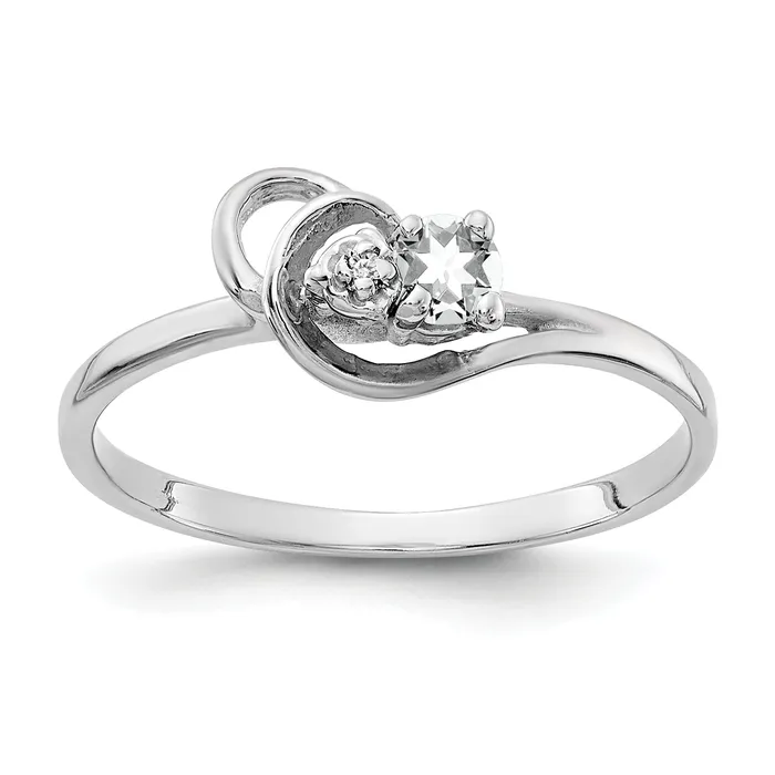 Rings Solid 14k White Gold 3mm Cubic Zirconia A Simulated CZ Ring Goldia