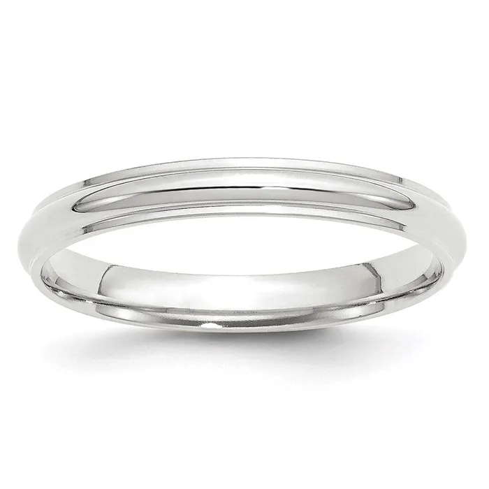 Rings Solid 14K White Gold 3mm Half Round with Edge MensWomens Wedding Band Ring Size 75 Goldia Rings Solid 14K White Gold 3mm Half Round with Edge MensWomens Wedding Band Ring Size 75 Goldia