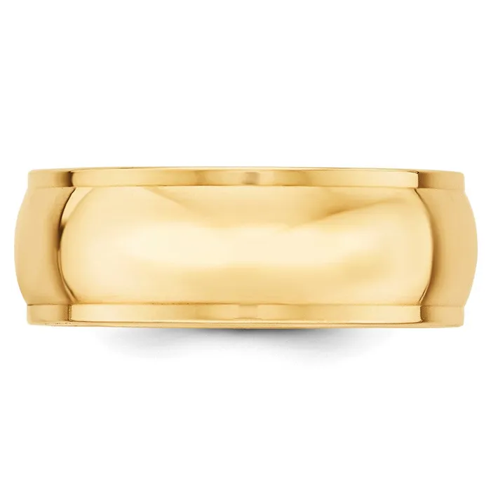 Rings Solid 18K Yellow Gold 8mm Half Round with Edge MensWomens Wedding Band Ring Size 14 Goldia Rings Solid 18K Yellow Gold 8mm Half Round with Edge MensWomens Wedding Band Ring Size 14 Goldia