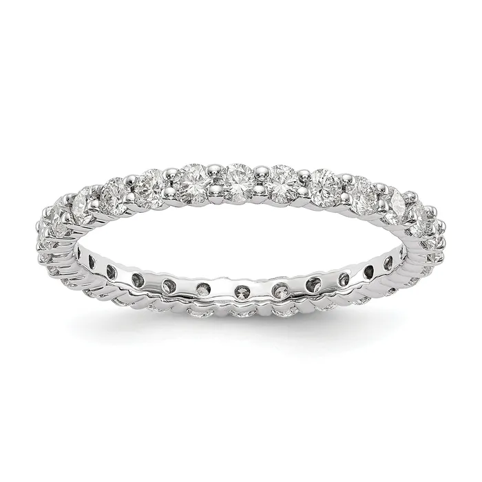 Rings Solid Real 14k White Gold Polished shared Prong 1ct CZ Eternity Wedding Band Ring Goldia Rings Solid Real 14k White Gold Polished shared Prong 1ct CZ Eternity Wedding Band Ring Goldia