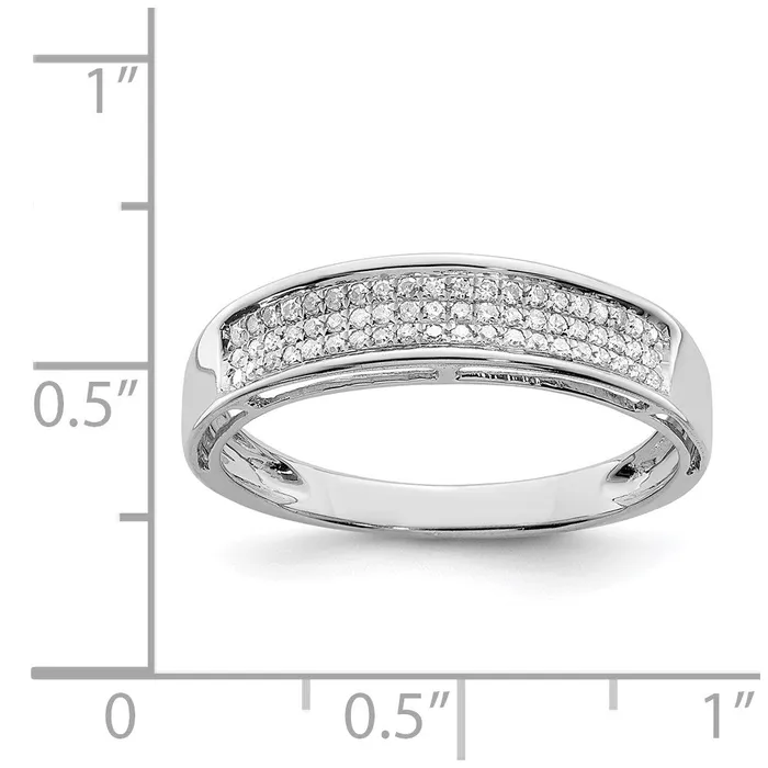Rings Sterling Silver Rhodium Plated Diamond Ladies Band Goldia