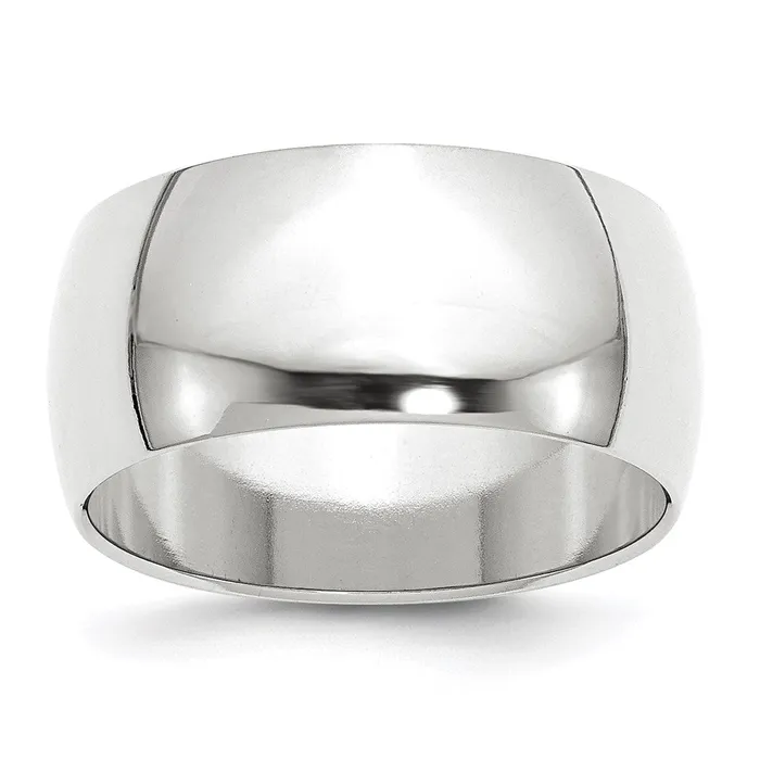 Solid 10K White Gold 10mm Half Round MensWomens Wedding Band Ring Size 13 Goldia Rings Solid 10K White Gold 10mm Half Round MensWomens Wedding Band Ring Size 13 Goldia Rings