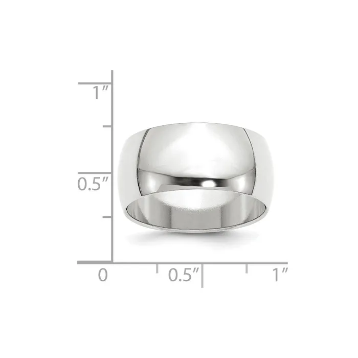 Solid 10K White Gold 10mm Half Round MensWomens Wedding Band Ring Size 13 Goldia Rings Solid 10K White Gold 10mm Half Round MensWomens Wedding Band Ring Size 13 Goldia Rings