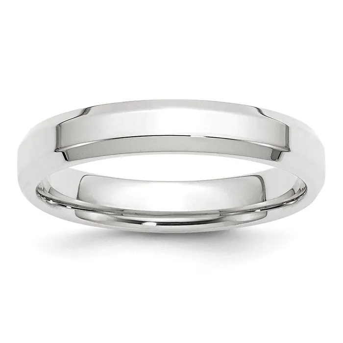 Solid 10K White Gold 4mm Bevel Edge Comfort Fit MensWomens Wedding Band Ring Size 10 Goldia Rings Solid 10K White Gold 4mm Bevel Edge Comfort Fit MensWomens Wedding Band Ring Size 10 Goldia Rings