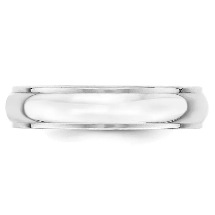 Solid 10K White Gold 5mm Half Round with Edge MensWomens Wedding Band Ring Size 75 Goldia Rings Solid 10K White Gold 5mm Half Round with Edge MensWomens Wedding Band Ring Size 75 Goldia Rings