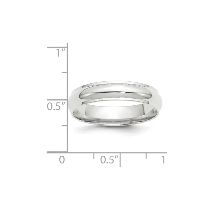 Solid 10K White Gold 5mm Half Round with Edge MensWomens Wedding Band Ring Size 75 Goldia Rings Solid 10K White Gold 5mm Half Round with Edge MensWomens Wedding Band Ring Size 75 Goldia Rings