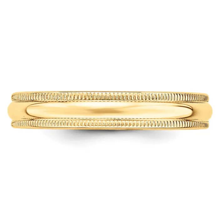Solid 10K Yellow Gold 4mm Light Weight Milgrain Half Round MensWomens Wedding Band Ring Size 95 Goldia Rings Solid 10K Yellow Gold 4mm Light Weight Milgrain Half Round MensWomens Wedding Band Ring Size 95 Goldia Rings