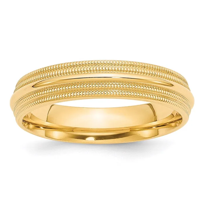 Solid 10K Yellow Gold 5mm Double Milgrain Comfort Fit MensWomens Wedding Band Ring Size 7 Goldia Rings Solid 10K Yellow Gold 5mm Double Milgrain Comfort Fit MensWomens Wedding Band Ring Size 7 Goldia Rings