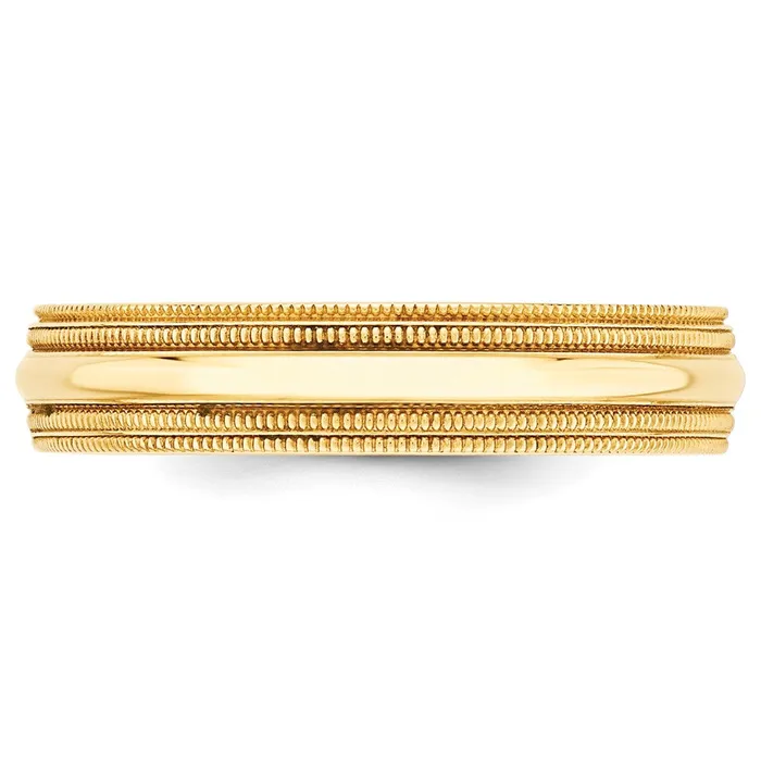Solid 10K Yellow Gold 5mm Double Milgrain Comfort Fit MensWomens Wedding Band Ring Size 7 Goldia Rings Solid 10K Yellow Gold 5mm Double Milgrain Comfort Fit MensWomens Wedding Band Ring Size 7 Goldia Rings