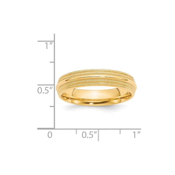 Solid 10K Yellow Gold 5mm Double Milgrain Comfort Fit MensWomens Wedding Band Ring Size 7 Goldia Rings Solid 10K Yellow Gold 5mm Double Milgrain Comfort Fit MensWomens Wedding Band Ring Size 7 Goldia Rings
