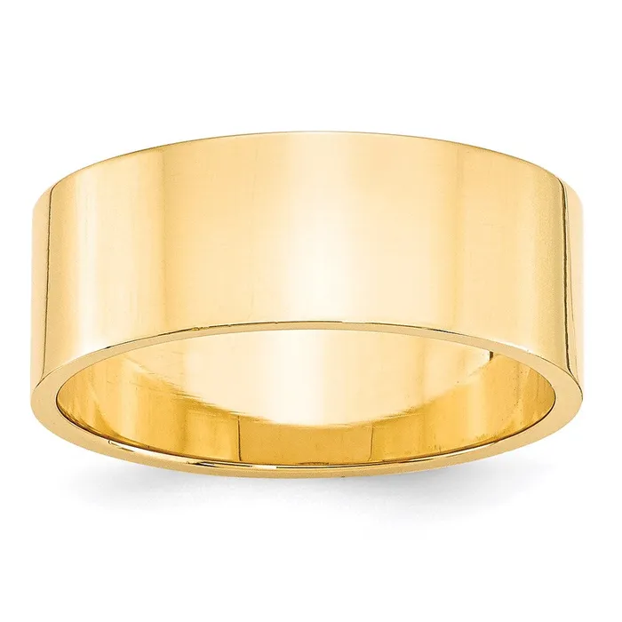 Solid 10K Yellow Gold 8mm Light Weight Flat MensWomens Wedding Band Ring Size 10 Goldia Rings Solid 10K Yellow Gold 8mm Light Weight Flat MensWomens Wedding Band Ring Size 10 Goldia Rings