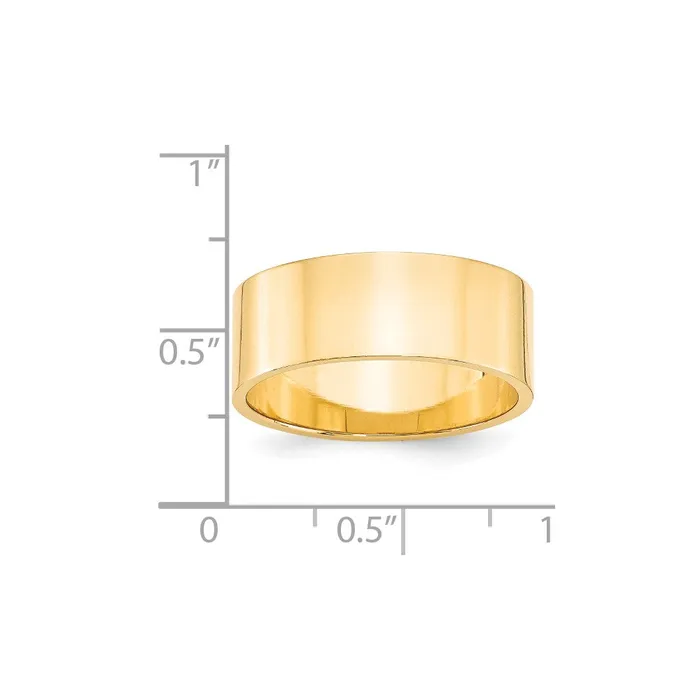 Solid 10K Yellow Gold 8mm Light Weight Flat MensWomens Wedding Band Ring Size 10 Goldia Rings Solid 10K Yellow Gold 8mm Light Weight Flat MensWomens Wedding Band Ring Size 10 Goldia Rings