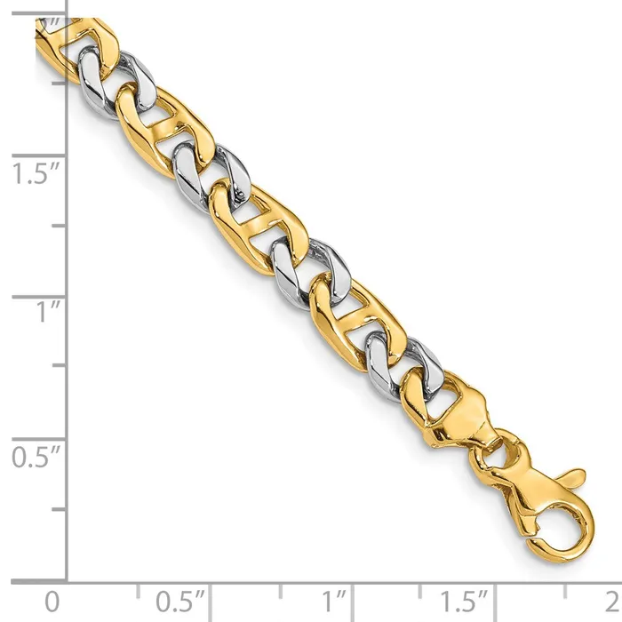 Solid 14K Twotone Gold 18 inch 56mm Hand Polished Fancy Link with Fancy Lobster Clasp Chain Necklace MDS Necklaces Solid 14K Twotone Gold 18 inch 56mm Hand Polished Fancy Link with Fancy Lobster Clasp Chain Necklace MDS Necklaces