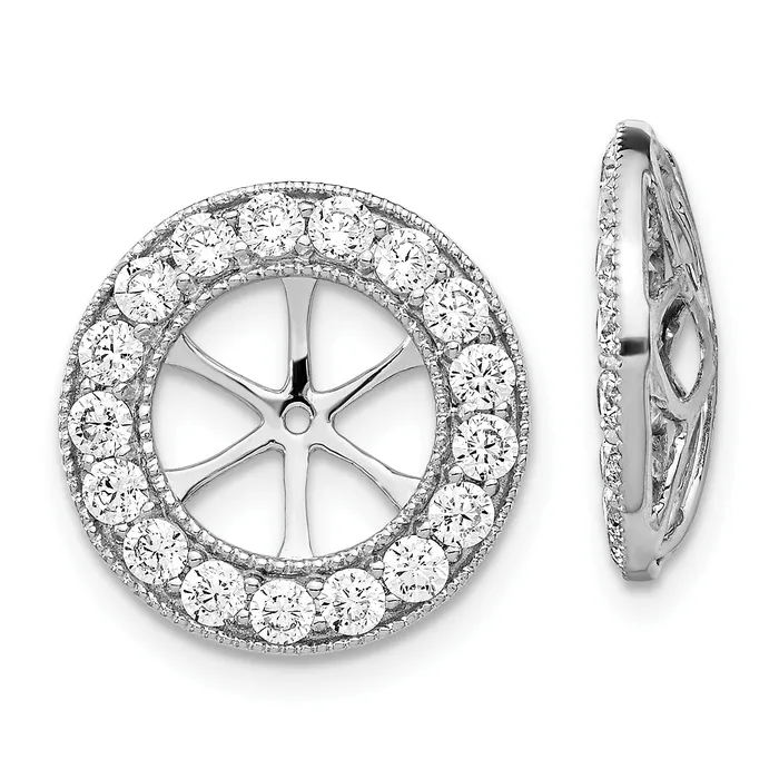 Solid 14k White Gold 116ct Simulated CZ Earring JacKets Goldia Earrings