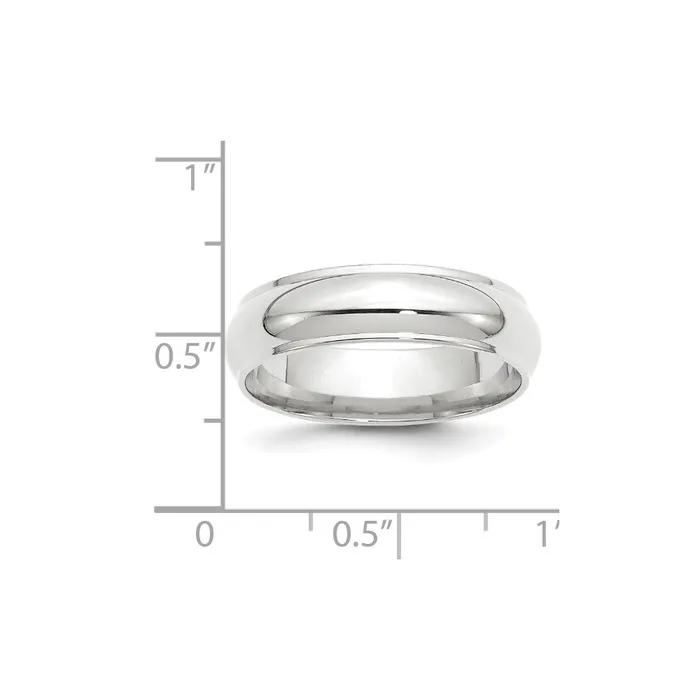 Solid 14K White Gold 6mm Half Round with Edge MensWomens Wedding Band Ring Size 10 Goldia Rings Solid 14K White Gold 6mm Half Round with Edge MensWomens Wedding Band Ring Size 10 Goldia Rings