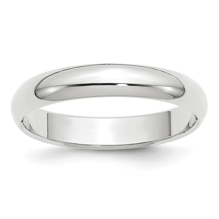 Solid 14K Yellow Gold White Gold 4mm HalfRound MensWomens Wedding Band Ring Size 55 Goldia Rings