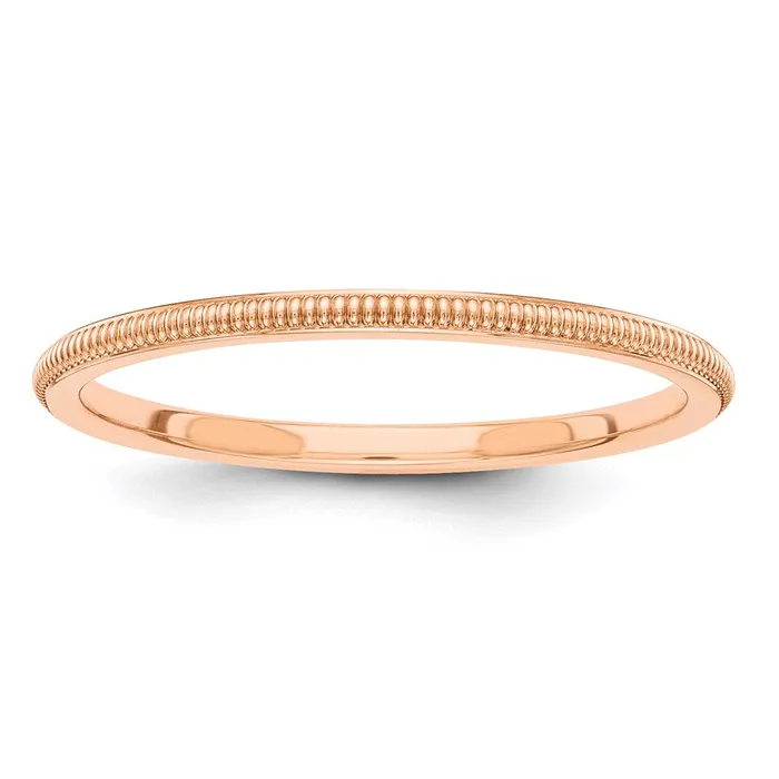 Solid 18K Rose Gold 15mm Milgrain MensWomens Wedding Band Ring Size 7 Goldia Rings Solid 18K Rose Gold 15mm Milgrain MensWomens Wedding Band Ring Size 7 Goldia Rings