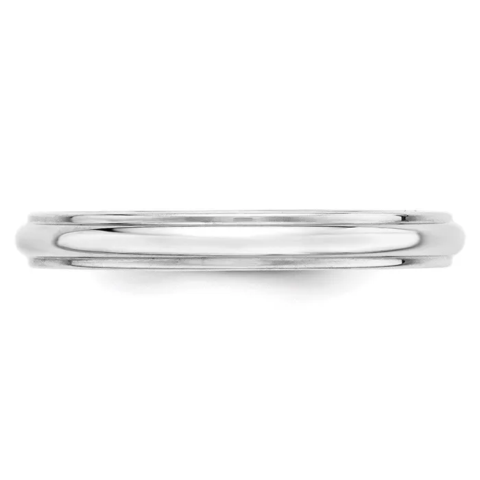 Solid 18K White Gold 3mm Half Round with Edge MensWomens Wedding Band Ring Size 11 Goldia Rings Solid 18K White Gold 3mm Half Round with Edge MensWomens Wedding Band Ring Size 11 Goldia Rings