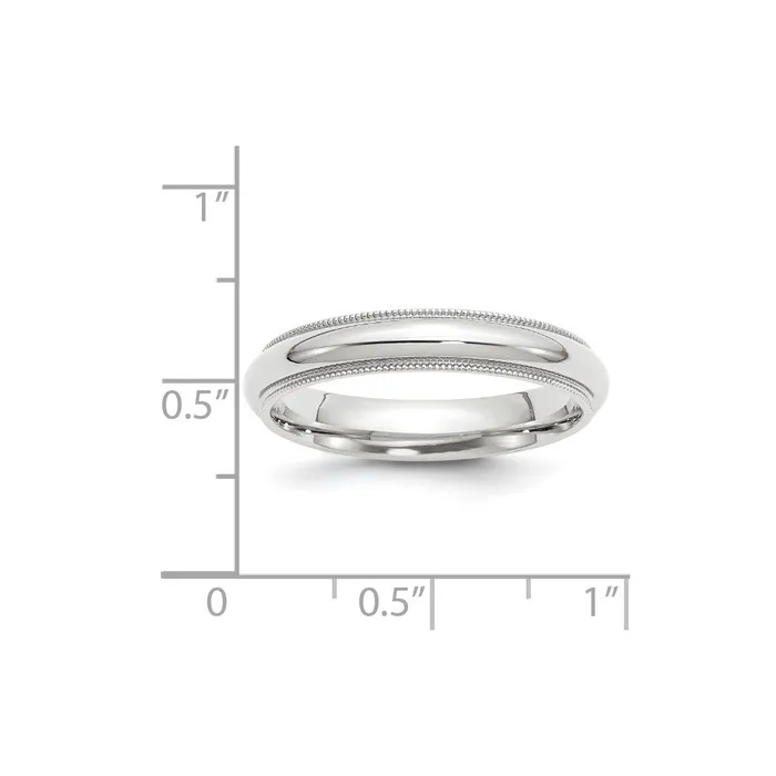 Solid 18K White Gold 4mm Milgrain Comfort Fit MensWomens Wedding Band Ring Size 10 Goldia Rings Solid 18K White Gold 4mm Milgrain Comfort Fit MensWomens Wedding Band Ring Size 10 Goldia Rings