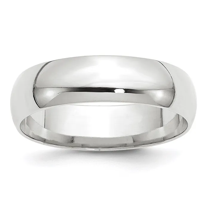 Solid 18K White Gold 6mm Light Weight Comfort Fit MensWomens Wedding Band Ring Size 5 Goldia Rings Solid 18K White Gold 6mm Light Weight Comfort Fit MensWomens Wedding Band Ring Size 5 Goldia Rings