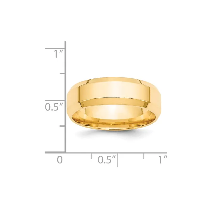 Solid 18K Yellow Gold 7mm Bevel Edge Comfort Fit MensWomens Wedding Band Ring Size 8 Goldia Rings Solid 18K Yellow Gold 7mm Bevel Edge Comfort Fit MensWomens Wedding Band Ring Size 8 Goldia Rings