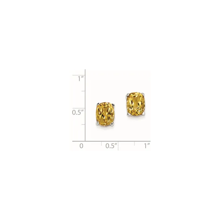 Sterling Silver Citrine Oval Post Earrings Goldia Earrings