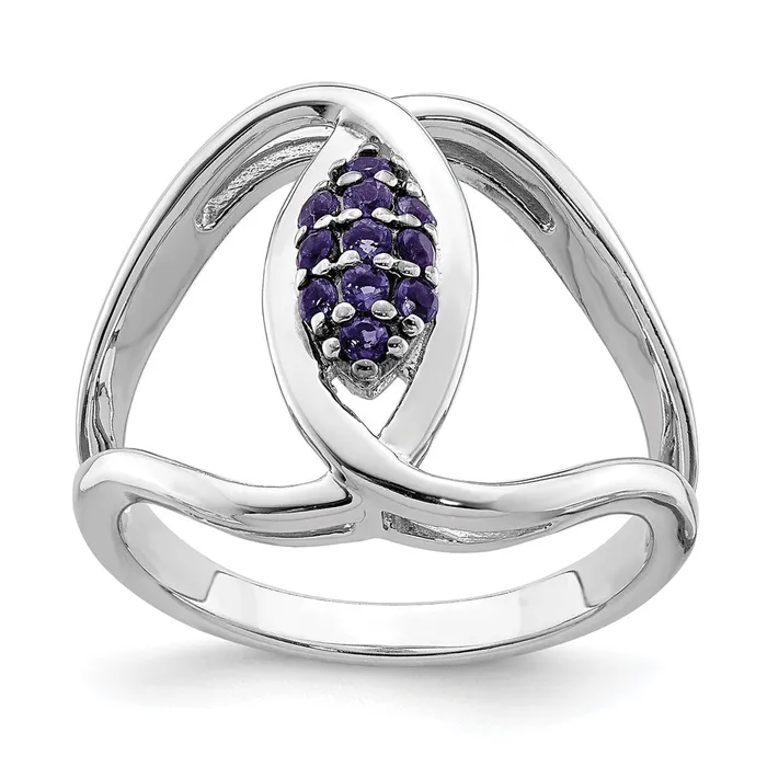 Sterling Silver Rhodplat Iolite Ring Goldia Rings