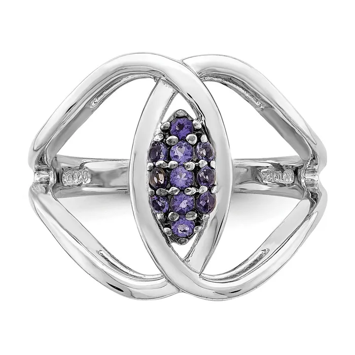 Sterling Silver Rhodplat Iolite Ring Goldia Rings