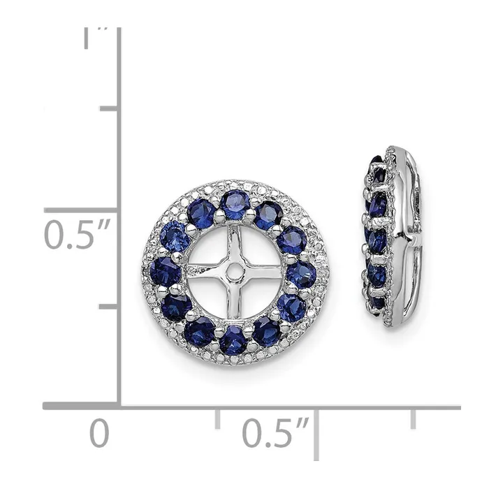 Sterling Silver Rhodium Diamond u0026 Created Sapphire Earring Jacket Goldia Earrings
