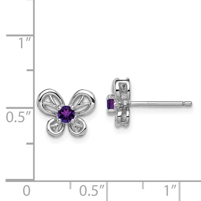 Sterling Silver Rhodiumplated Amethyst Earrings Goldia Earrings