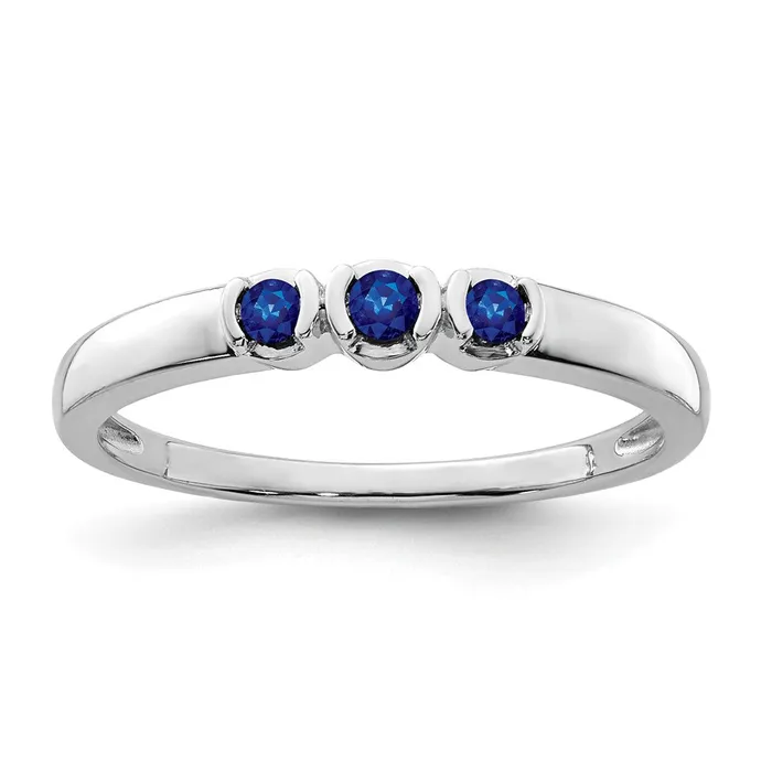 Sterling Silver Rhodiumplated Polished Sapphire Ring Goldia Rings