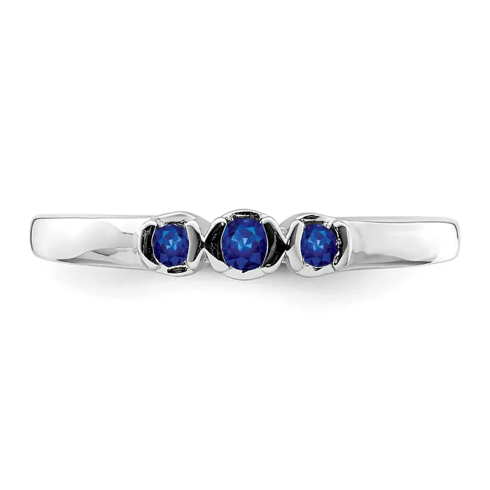 Sterling Silver Rhodiumplated Polished Sapphire Ring Goldia Rings