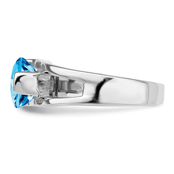 Sterling Silver Rhodiumplated wBlue Topaz Ring Goldia Rings