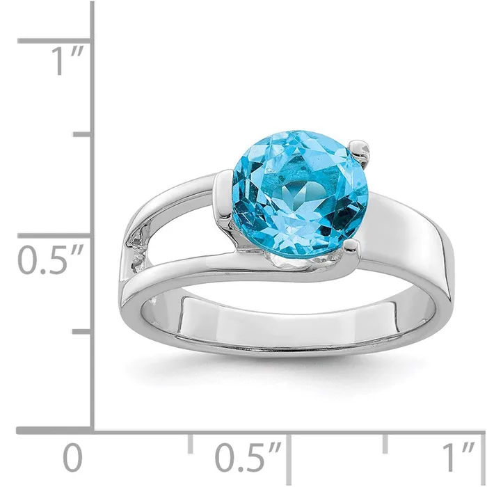 Sterling Silver Rhodiumplated wBlue Topaz Ring Goldia Rings