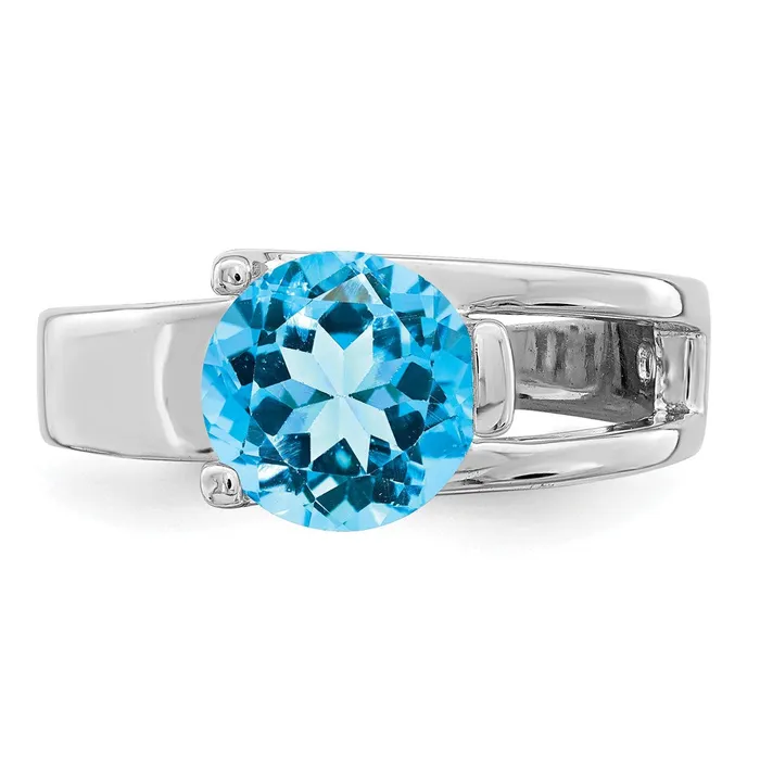 Sterling Silver Rhodiumplated wBlue Topaz Ring Goldia Rings