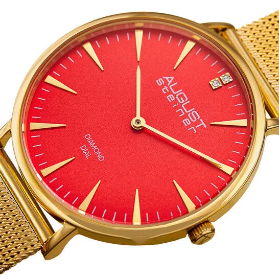 Watches JMS always Original August Steiner Quartz Diamond Orange Dial Ladies Watch AS8207YG Watches JMS always Original August Steiner Quartz Diamond Orange Dial Ladies Watch AS8207YG
