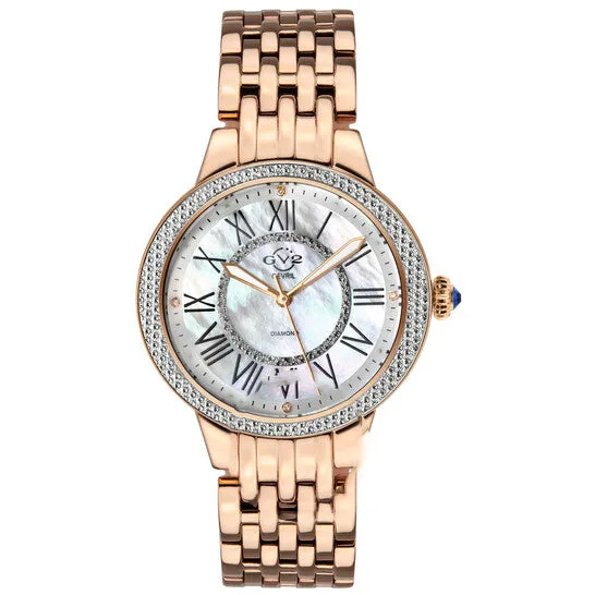 Watches JMS always Original GV2 by Gevril Astor II Quartz Mother of Pearl Dial Diamond Ladies Watch 9141