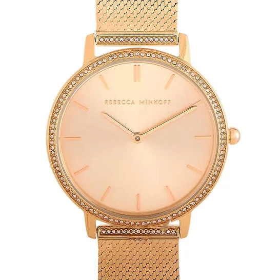 Watches JMS always Original Rebecca Minkoff Major Quartz Crystal Rose Dial Ladies Watch 2200393
