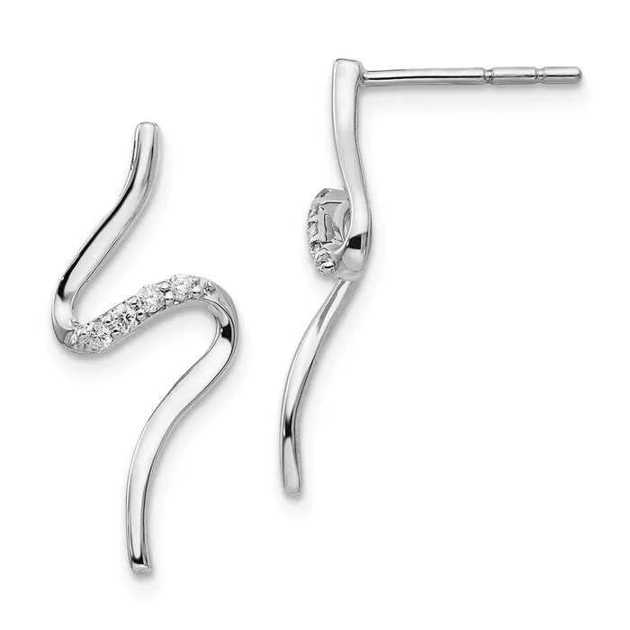 White Ice Sterling Silver Rhodiumplated Diamond Post Dangle S Shaped Earrings Goldia Earrings White Ice Sterling Silver Rhodiumplated Diamond Post Dangle S Shaped Earrings Goldia Earrings
