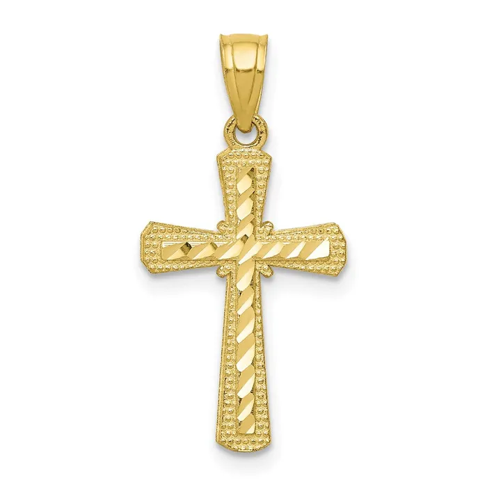 10k DiamondCut Cross Pendant TreasureFineJewelers Necklaces