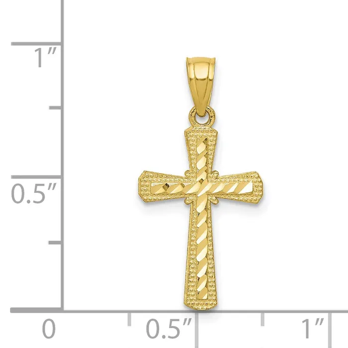 10k DiamondCut Cross Pendant TreasureFineJewelers Necklaces