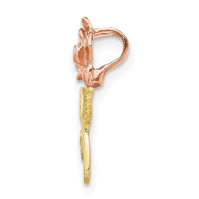 10K Twotone Rose Flower Slide TreasureFineJewelers Rings