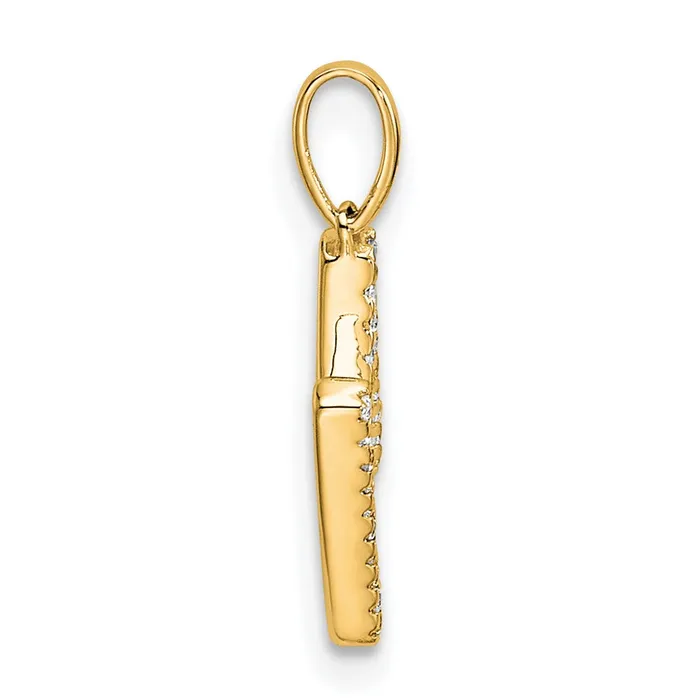 10k Yellow Gold Diamond Letter M Initial Pendant TreasureFineJewelers Necklaces