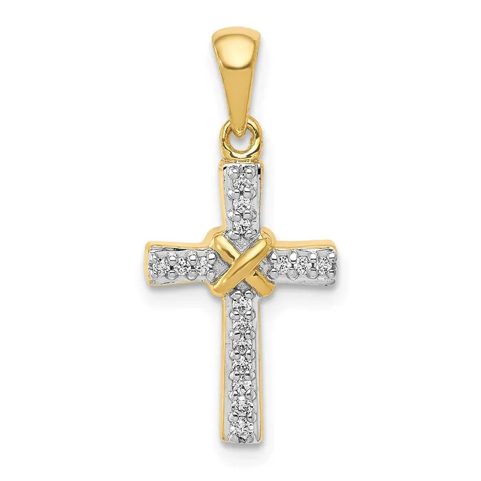 14k 16ct Diamond Latin Cross Pendant TreasureFineJewelers Necklaces