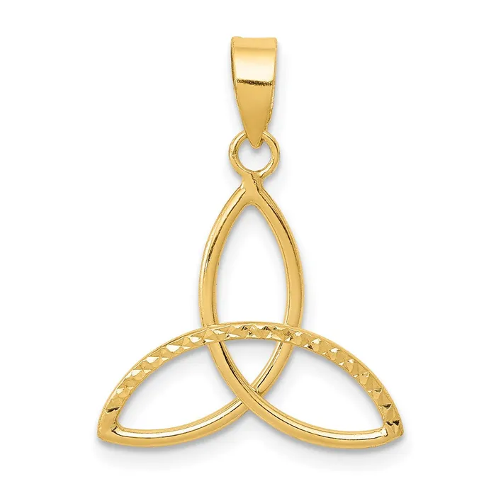 14K Diamond Cut Trinity Pendant TreasureFineJewelers Necklaces